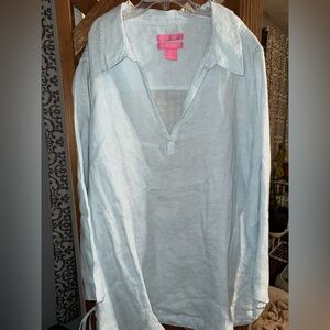 Isaac Mizrahi Pink and Blue Linen Garment